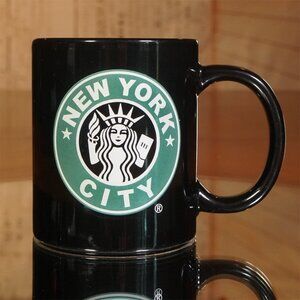 Starbucks New York City Coffee / Tea Mug New York Loves You! 2-Sided Image Black